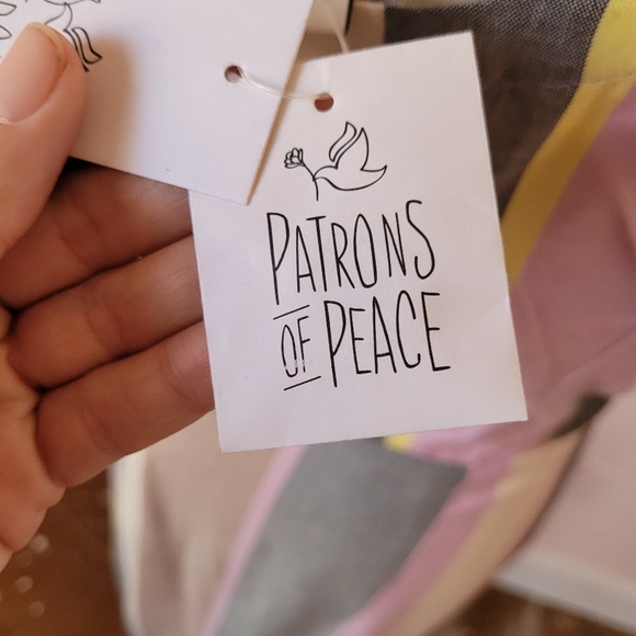 Patrons of Peace Striped Pink, Gray, Tan & Cream Sleeveless Midi Dress NEW Sz M - Picture 8 of 10